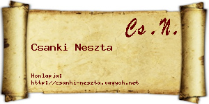 Csanki Neszta névjegykártya